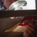 Kyle Hayes Doing Needlepoint for a National Trust property at Killerton in Devon.